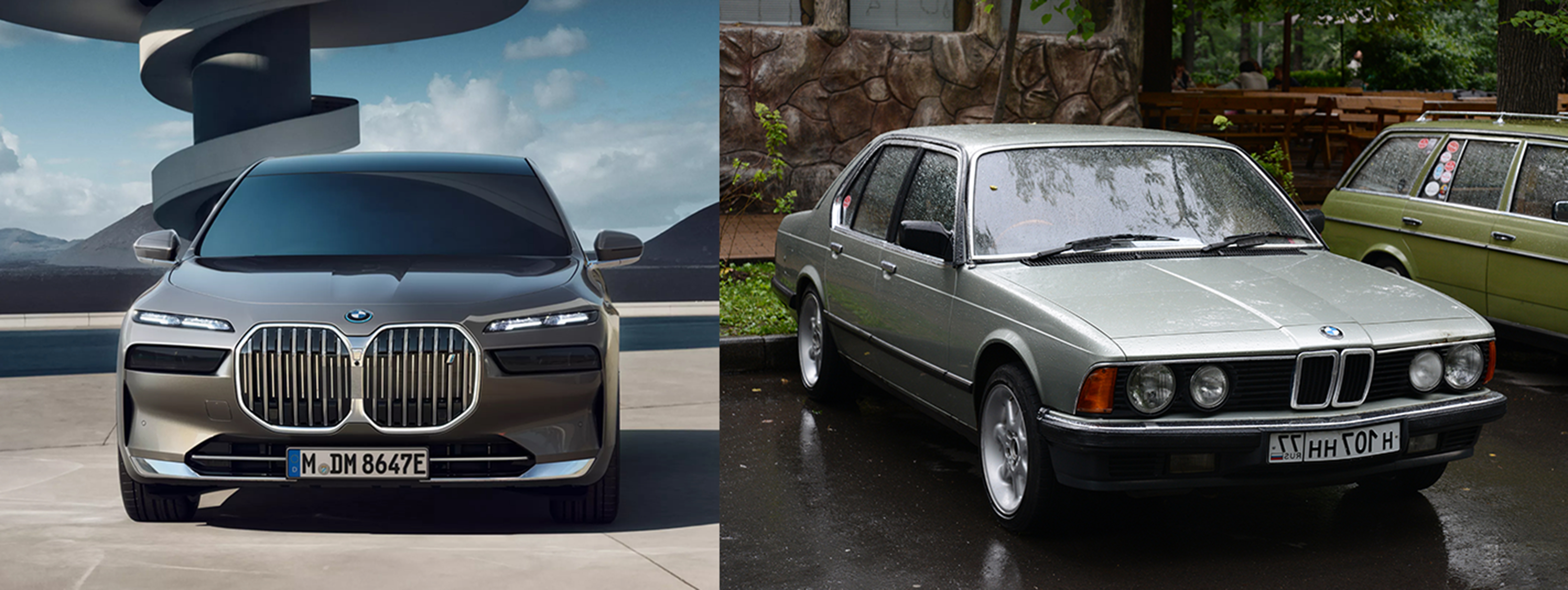 Stranger Things BMW 733i (E23) vs the All-Electric BMW 7 Series